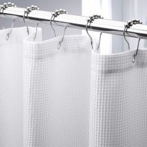 Sollbry - Rideau de douche gaufré, rideaux de douche en tissu résistant avec tissage gaufré Rideaux de douche de salle de bain de qualité hôtelière,