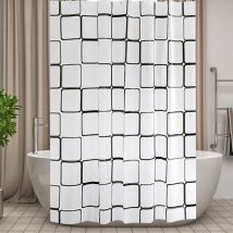 Sollbry - Rideau de Douche Résistant aux Moisissures pour Salle de Bain, Grand Rideau Douche, Carré, Rideau Salle de Bain, Imperméable,200x200 cm