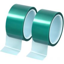 Sollbry - 2 Rollen Heizband für Sublimation, 50 mm x 33 m, Hochtemperatur-Klebeband für elektronische Drucke (grün)