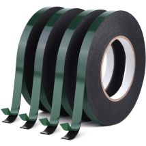 Ruban mousse double face adhésive éponge étanche de montage Ruban adhésif rouleau automobile de catégorie Voitures numberplates Trims, Noir, 12mm10 m