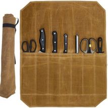 Sollbry - Sac à couteaux de chef avec 7 emplacements pour le camping, sac à outils, rangement pour couteaux et cuillères, sac à couteaux de chef