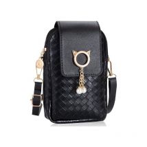 Sollbry Sac Telephone Portable Femme Mignon Pu Cuir Mini Sac à Bandoulière avec Perle Pendentif Bandoulière Réglable Fille Porte-Monnaie