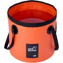 Seau pliable de 20 l - Seau pliable portable pour le camping, la randonnée, la pêche, les voyages, orange - Sollbry