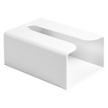 Sollbry - Selbstklebende, wandmontierte Taschentuchbox-Abdeckung, Taschentuchspender für Tisch, Küchenschrank und Wand, unbedeckte Seite (weiß)
