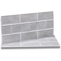 Sollbry - Stickers Adhésive Carrelage Gris 12 pièces pour Salle de Bains et Cuisine, Crédence Cuisine, Imperméables Carrelage Carreaux Adhésif Mural