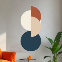 Stickers Muraux Abstrait Cercle Boho Autocollant Mural Arche Beige Boho Deco Stickers Salle de Bain Chambre Enfants Bébé Décoration - Sollbry