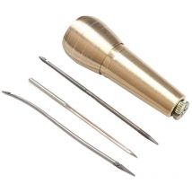 Stück Kupfer-Schuh-Reparatur-Stanzer, Leder-Schuh-Reparatur-Werkzeug, Holzgriff-Ahle zum Lochen oder Heimwerken - Sollbry