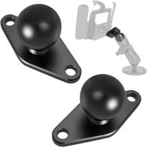 Support Telephone Moto Accessoire Velo Mount Moto Adaptateur de Base à Tête Sphérique de 1 Pouce 2 Pcs Base de Montage Diamantée en Aluminium pour