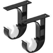 Supports de tringle à rideau de plafond, supports de tringle à rideau robustes, crochets de tringle à rideau de plafond noirs, tige de 28 mm,