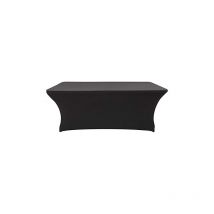 Table Covers Tablecloth, Stretch Table Cloth Cover 8ft Rectangular Leg Trestle Table Wedding Banquet 2447676cm (Black) - Sollbry