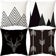 Sollbry - Taie d'oreiller Géométrique, 4 Pièces Taies d'oreiller Housses de Coussin, Housse de Coussin Motif Géométrique, Taie d'oreiller Décorative