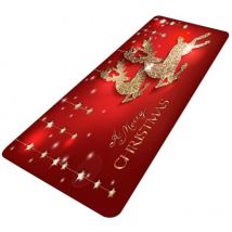 Sollbry - Tapis décoratifs antidérapants joyeux Noël, paillasson de bienvenue, porte d'entrée intérieure et extérieure, Noël, hiver, père Noël,