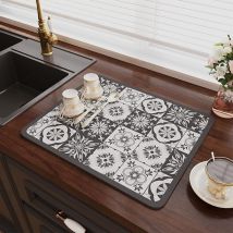 Tapis Egouttoir Vaisselle, Tapis Absorbant Vaisselle en Nanofibres à Séchage Rapide, Tapis de Séchage Vaisselle Absorbant pour Les Comptoirs De
