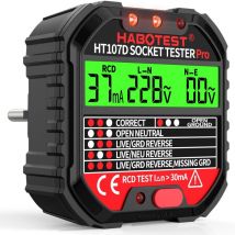 Sollbry - Testeur de Prise, Testeur de Circuit Electrique Courant Automatique Détecteur de Tension de Polarité 90-250V/45-65Hz, 6 Tipi di Diagnosi di