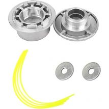 Sollbry Tete de Coupe Debroussailleuse, Aluminium fils Tête Coupe-bordure, 4 Lignes Tête Coupe Bordure Universel, Tête Coupe-bordure, Tete