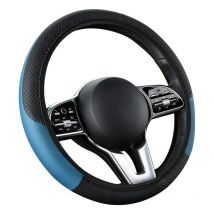 Sollbry Universal Car Anti-Slip Faux Leather Steering Wheel Cover Faux Leather Accessories Seasonal Car Styling No Inner Ring Blue