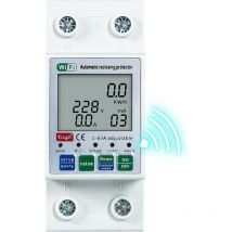 Voltmètre Ampèremètre Domestique, Tuya WiFi Protecteur de réenclenchement Intelligent, Tension de Courant, Surveillance de l'Énergie, Relais,