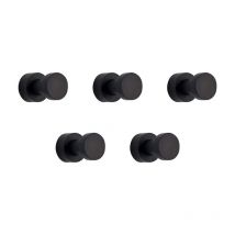 Wandhaken, Handtuchhaken für Badezimmer, Küche, Tür, Schrank und Schrank, 5 Packungen (schwarz) - Sollbry