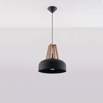 Suspension Bois Naturel Casco Sollux Noir