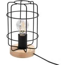 Sollux - Lampe de bureau Gotto acier / bois 1xE27