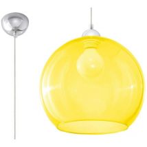 Ball - Sospensione a soffitto a cupola in vetro a 1 luce Giallo, Cromo, E27 - Sollux