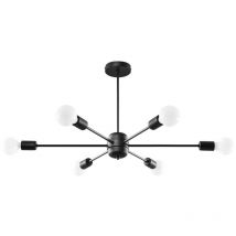 Sollux Lighting Lango Lampada da soffitto semi-incasso multibraccio, nera, 6x E27