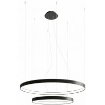 Sollux Lighting Rio Plafoniera a sospensione a led integrata, nera, 3000K, 9390lm