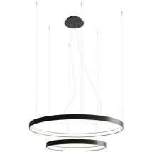 Ledbox - Sollux Lighting Rio Plafonnier suspendu led intégré, noir, 3000K, 9390lm