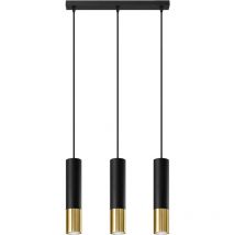 Sollux - Suspension loopez noir, or 3x GU10 IP20 SL.0954