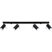 Plafonnier à 4 spots RING 4L GU10 noir SOLLUX SL.0332