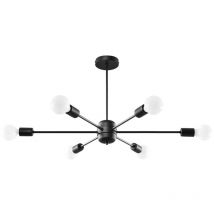 Ledbox - Sollux Lighting Lango Multi Arm Semi Flush Deckenleuchte, Schwarz, 6x E27