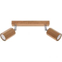 Ledbox - Sollux Lighting Zeke Eiche Octagon Twin Deckenstrahler Holz, 2x GU10