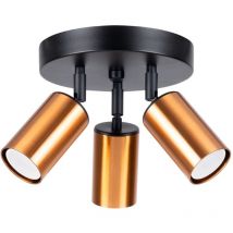 Sollux - SL.1377 winx Lámpara de Techo 3P Negro/Cobre - ref: SL.1377