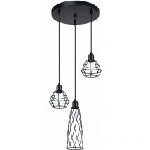 Sollux - Suba Lámpara de techo colgante industrial Cluster negro 3x E27