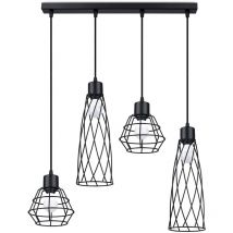 Pendentif Suba acier 4xE27 Sollux