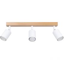 Verdo Moderne Deckenstrahlerleiste Holz, Weiß 3x GU10 - Sollux