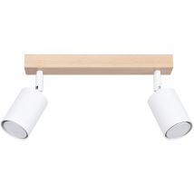 Plafonnier Verdo acier / bois 2xGU10 Sollux