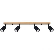 Plafonnier Verdo acier / bois 4xGU10 Sollux