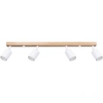 Plafonnier Verdo acier / bois 4xGU10 Sollux