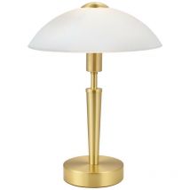 Eglo - Solo 1 - 1 Light Table Touch Lamp Brass-Matt and Satin Glass, E14