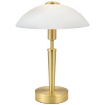 Solo 1 - 1 Light Table Touch Lamp Brass-Matt and Satin Glass, E14 - Eglo