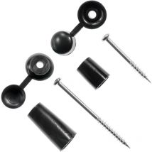 Radmat Building Products - Solstice Corru Caps Black 93/35 Classic with screws - Pack of 20