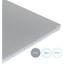 Solstice - Multiwall Polycarbonate Sheet Grey/Opal Heat Resistant 3500mm x 700mm x 25mm