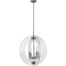 Kronleuchter Pendellampe Hängeleuchte Chrom b 63 cm Esszimmerleuchte 4 Flammig
