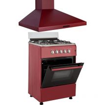 Combo pack cocina gas + campana roja - Solthermic