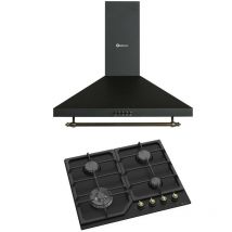 Combo pack negro rústico campana 60 + encimera gas 60 - Solthermic