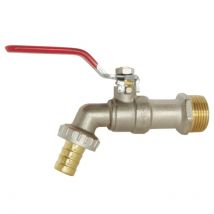 Rubinetto per irrigazione a sfera placcata in nichel - Maniglia piatta in acciaio - Ingresso 20x27/Naso 20x27 Somatherm for you