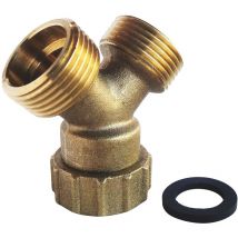 Raccord de jonction en y pour tuyau d'alimentation machine à laver - 3/4
