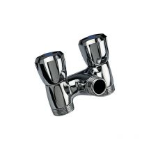 Robinet double laiton chrome sans raccord