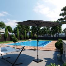 Oskar-store - Sombrilla colgante , Antracita, 270 cm con tapa protectora, OK-Living